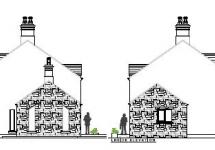 side view of dwelling on a farm