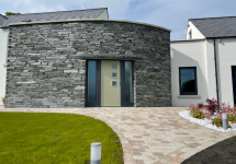 Rounded stone feature front entrance 