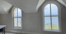 arched windows to take in sea side views 