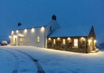 house with snow 