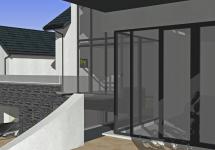 Glass back of house patio area 