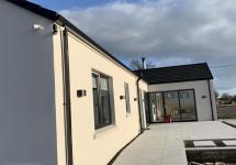 Back of modern bungalow 