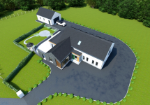 ariel modern home view 