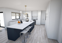 kitchen with breakfast bar 