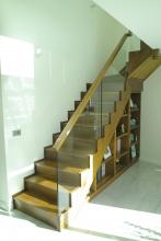 Modern timber and glass staircase