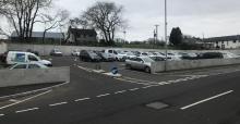 New car parking beside main offices