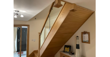 wooden and glass staircase